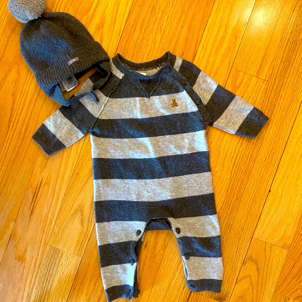 Baby gap sweater one piece with matching hat! NEW